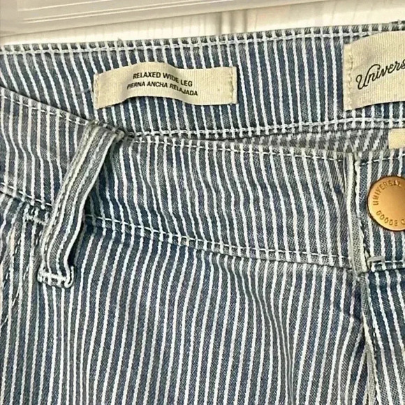 Universal Thread Jeans Relaxed Wide Leg Striped Size 17R Light Blue - Picture 5 of 13